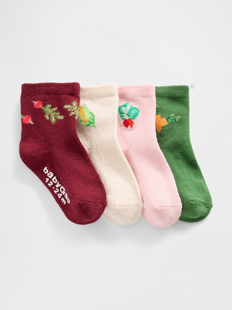 Baby & Toddler Quarter Crew Socks (4-Pack)