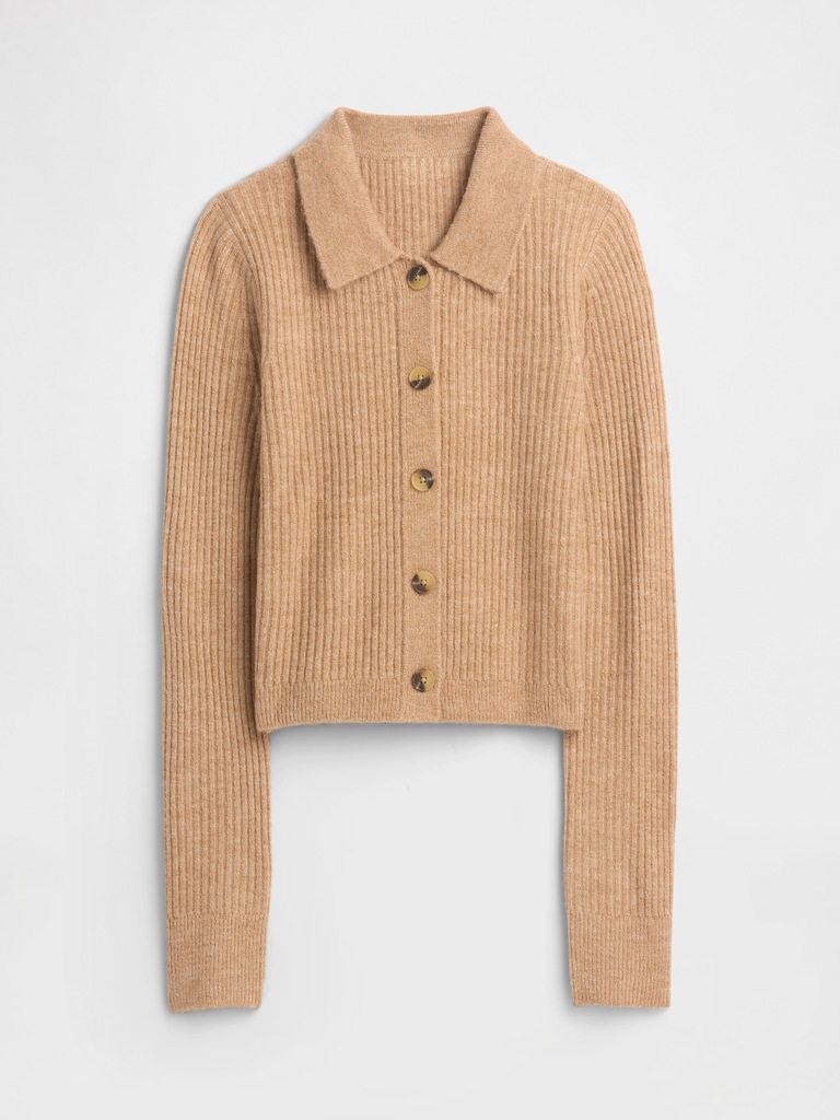 Fitted Cropped Collared Cardigan