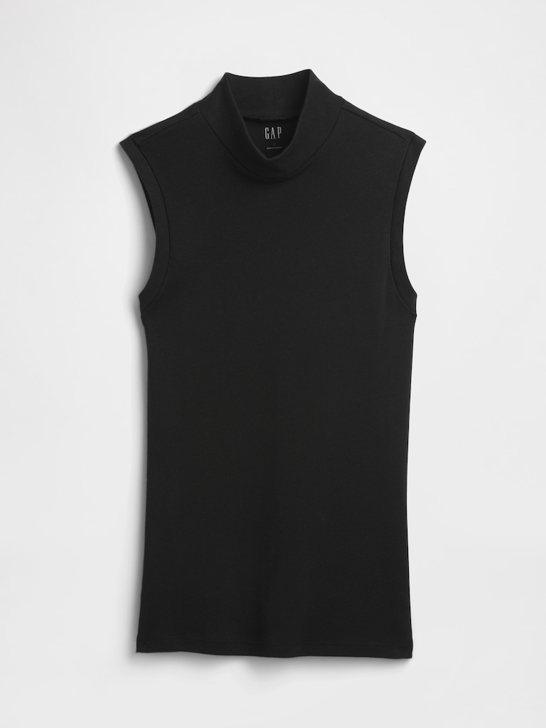 Modern Ribbed Mockneck Tank Top