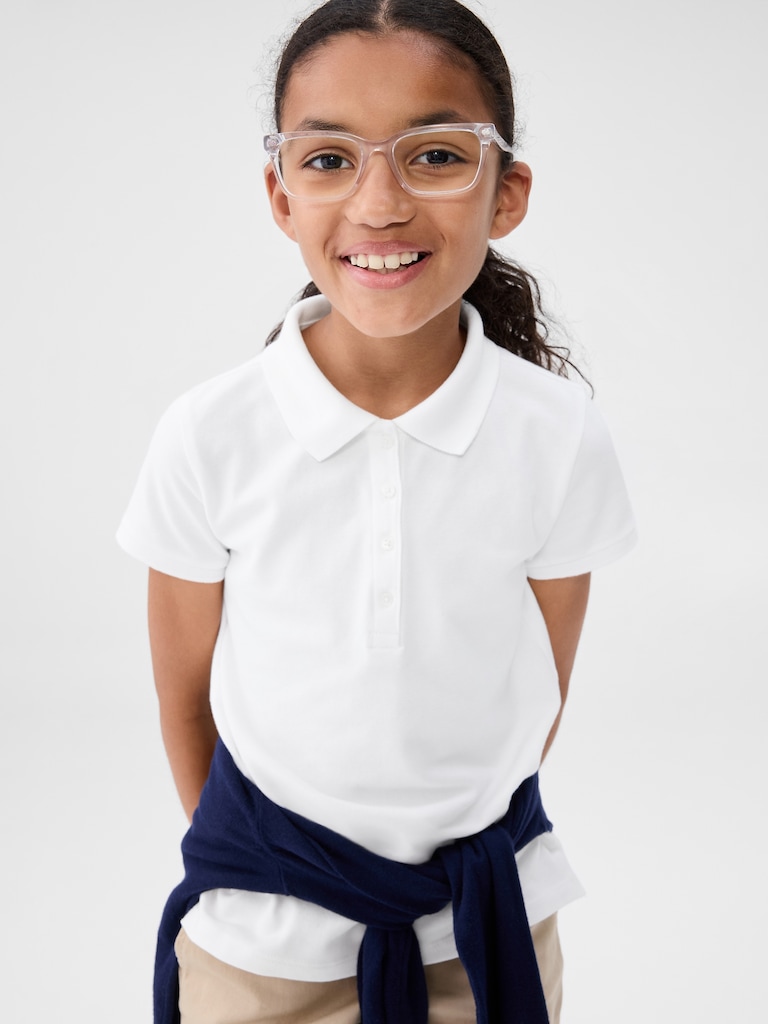 Kids Uniform Stretch Pique Polo Shirt