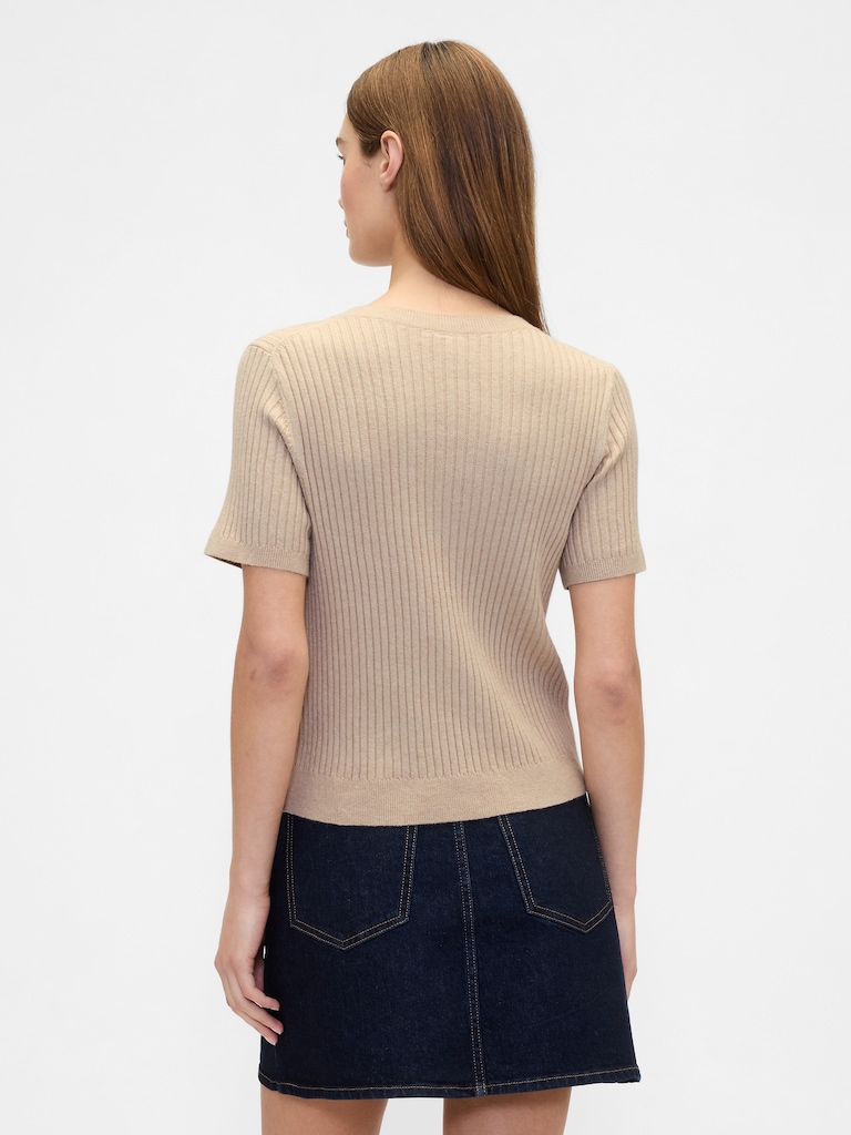 CashSoft Ribbed Crewneck T-Shirt