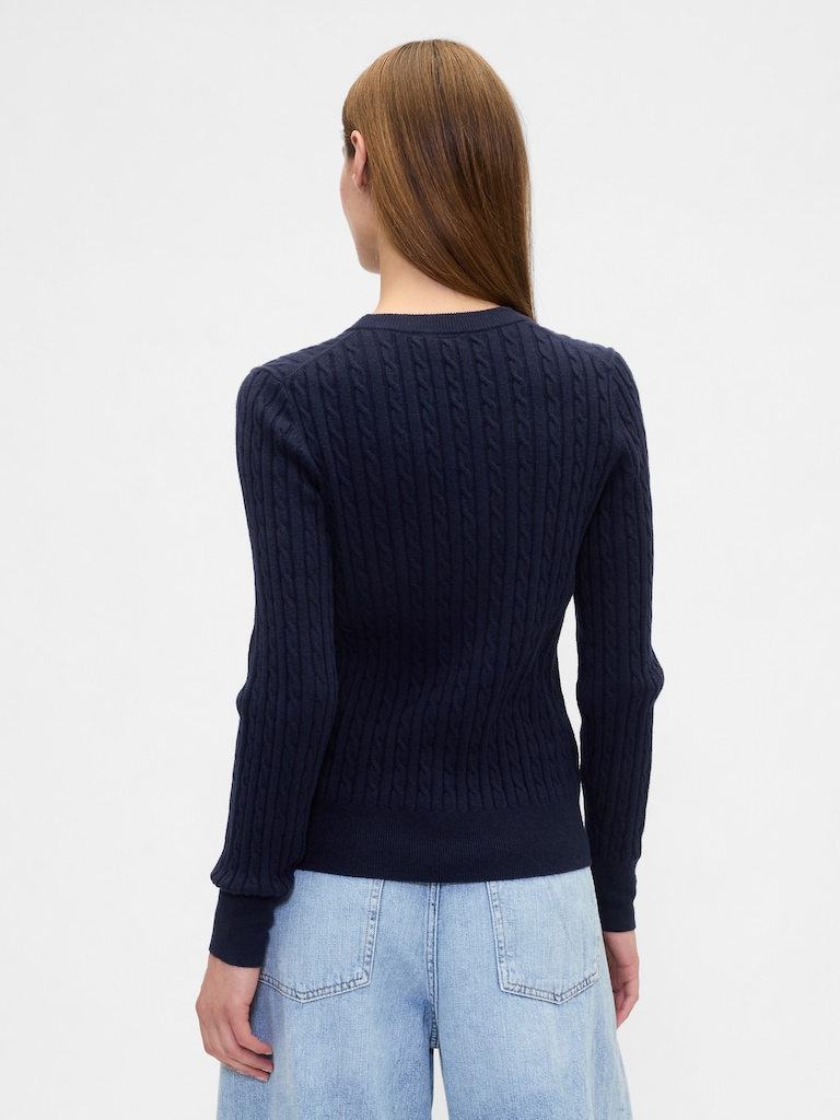CashSoft Cable-Knit Crewneck Sweater