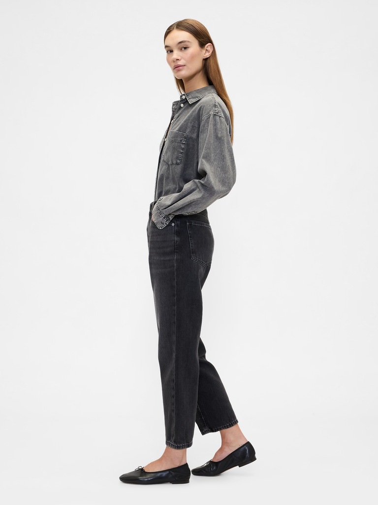 Mid Rise SuperSoft Relaxed Straight Crop Jeans