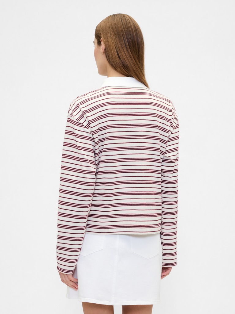 Oversized Stripe Rugby Polo Shirt