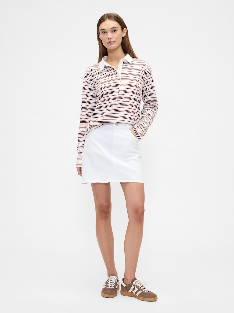Oversized Stripe Rugby Polo Shirt