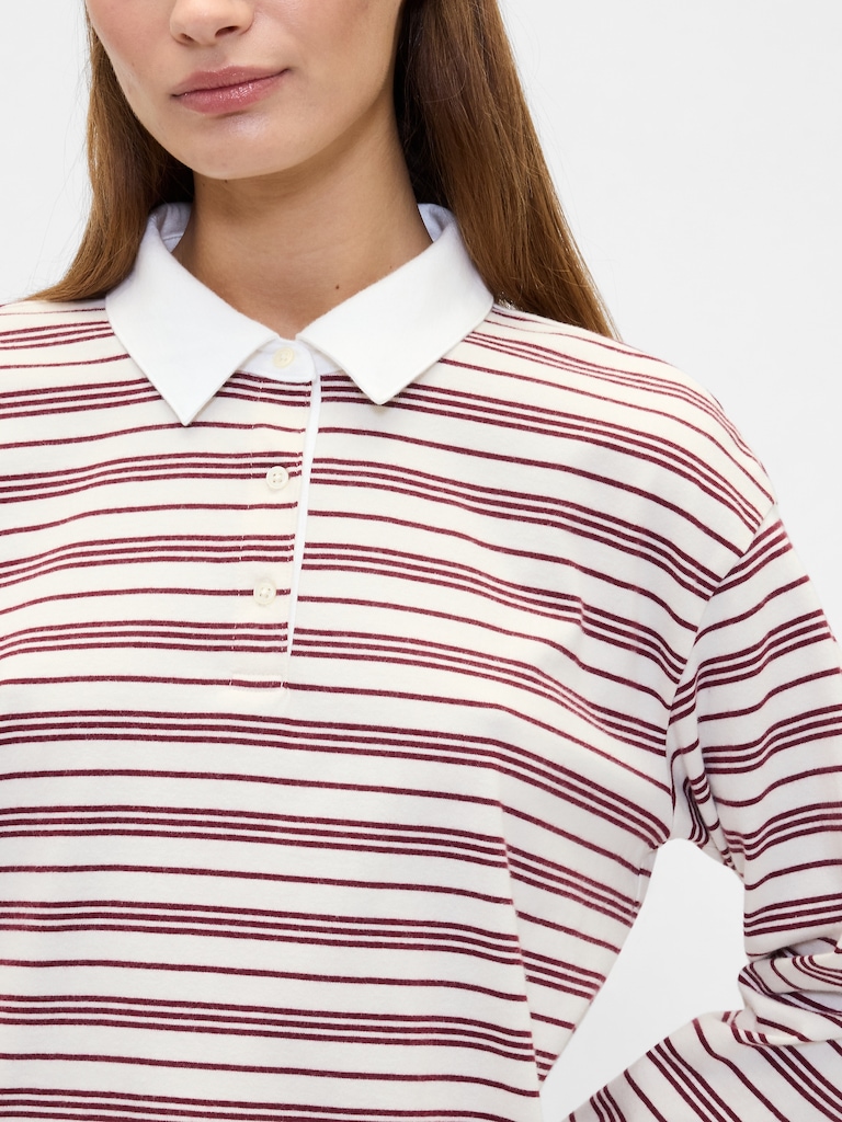 Oversized Stripe Rugby Polo Shirt