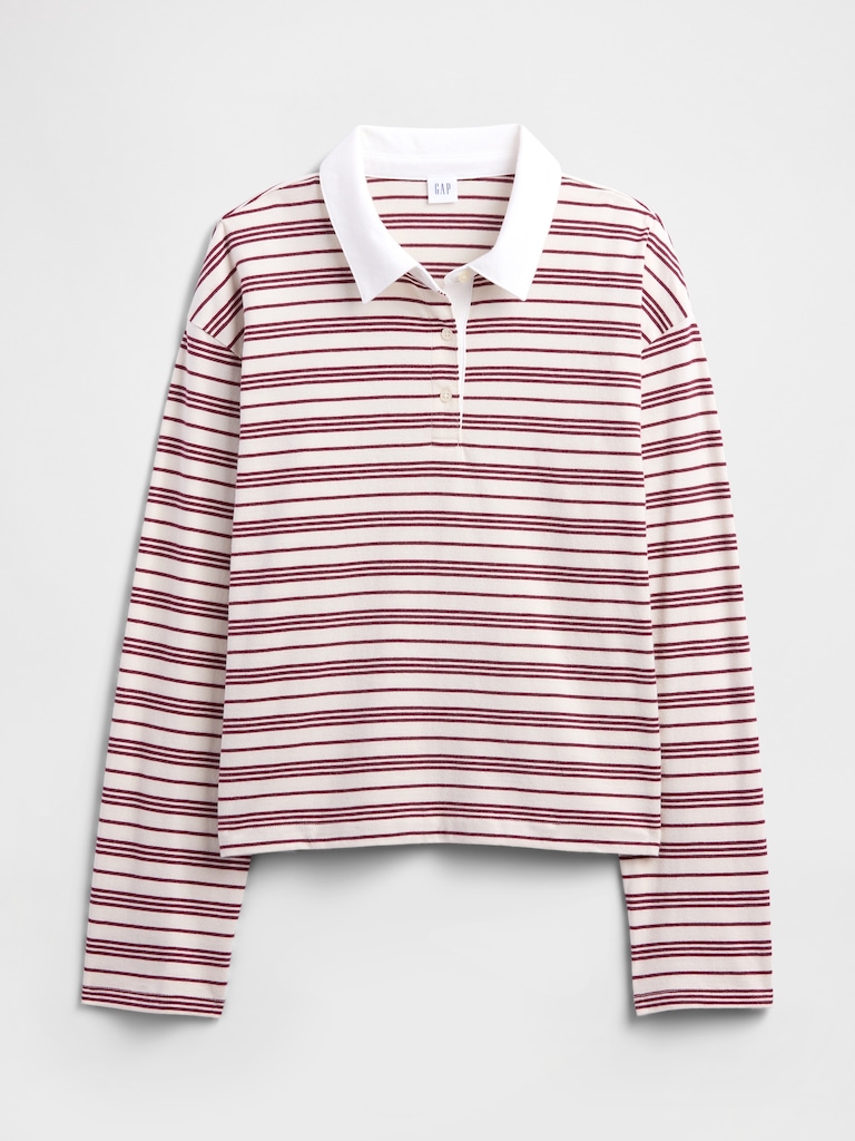 Oversized Stripe Rugby Polo Shirt