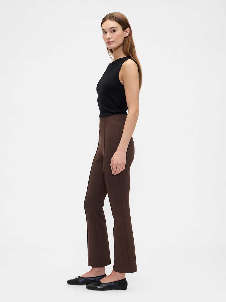 High Rise Ponte Flare Crop Pants