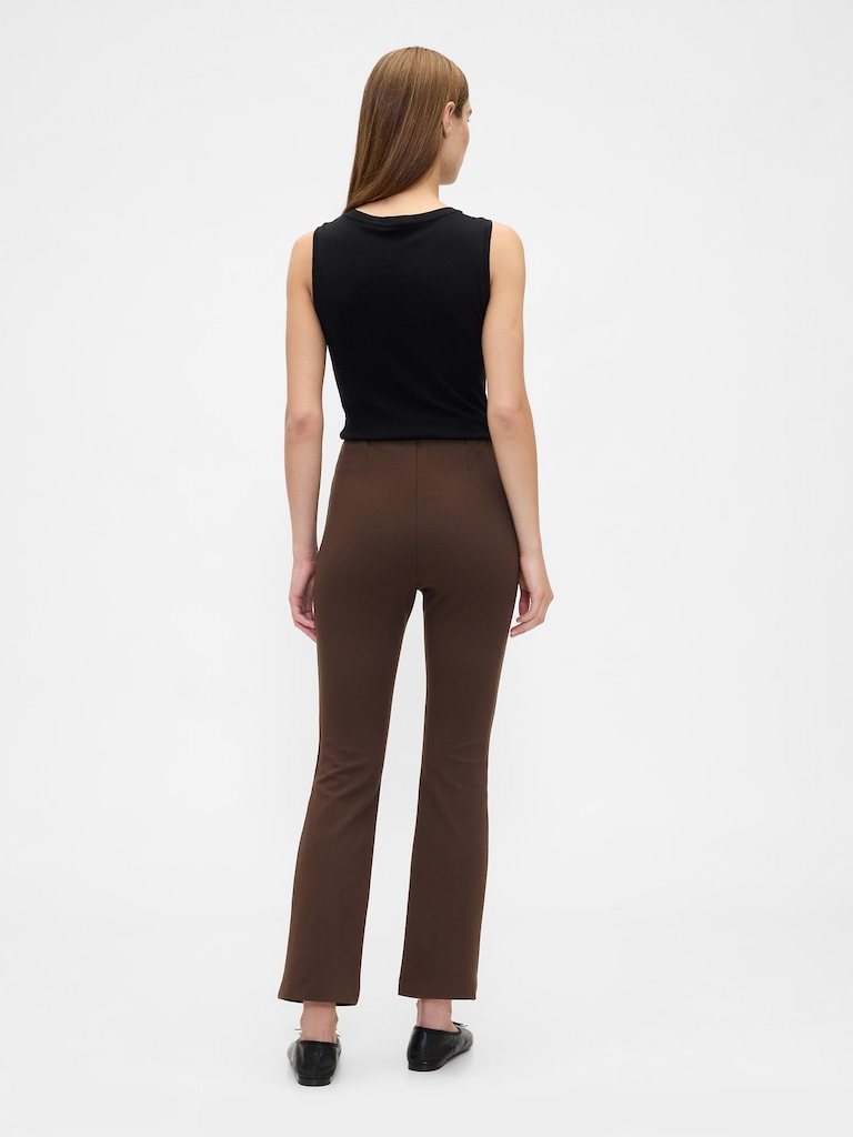 High Rise Ponte Flare Crop Pants