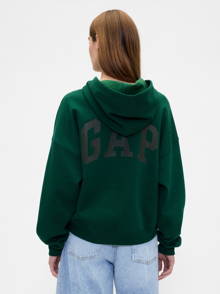 Relaxed Gap Mini-Logo Cropped Hoodie