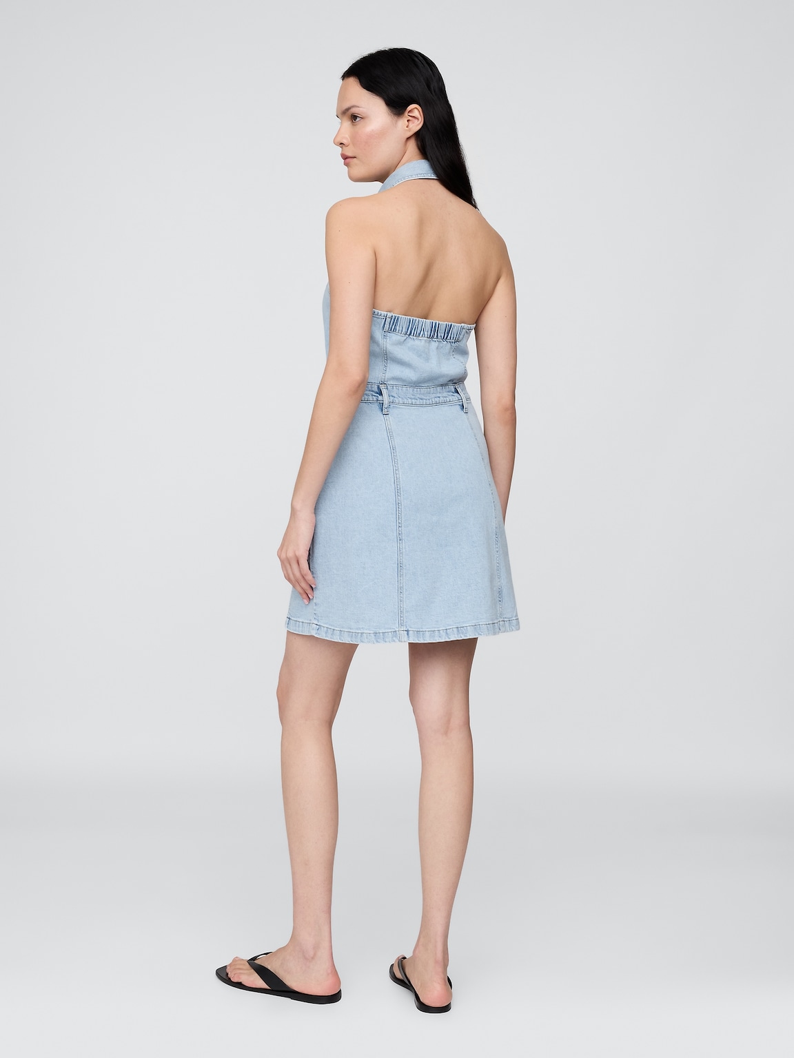Icon Denim Halter Mini Dress