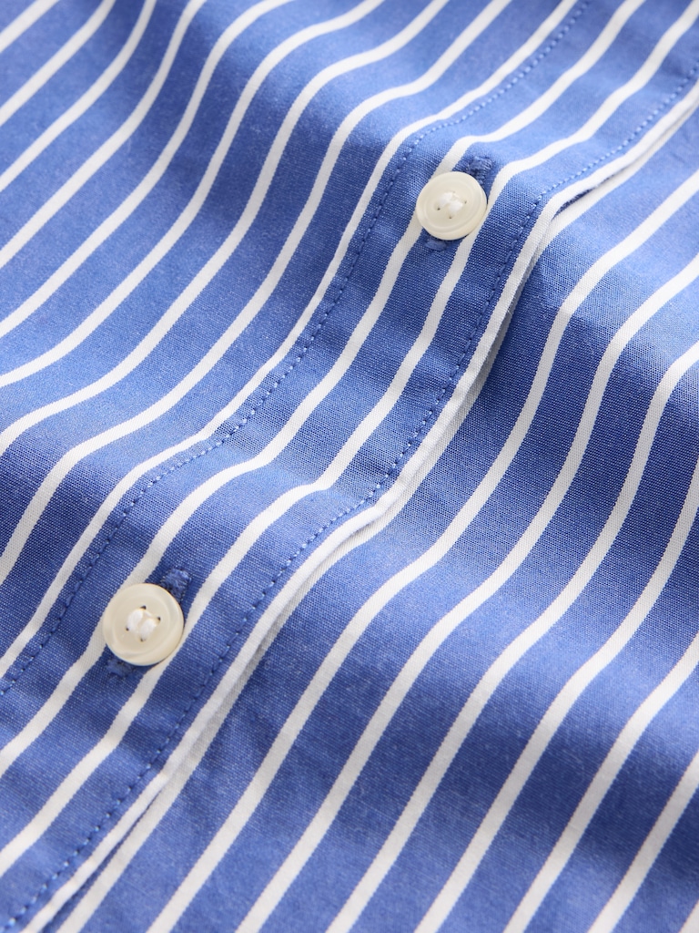 Organic Cotton Poplin Balloon-Sleeve Shirt