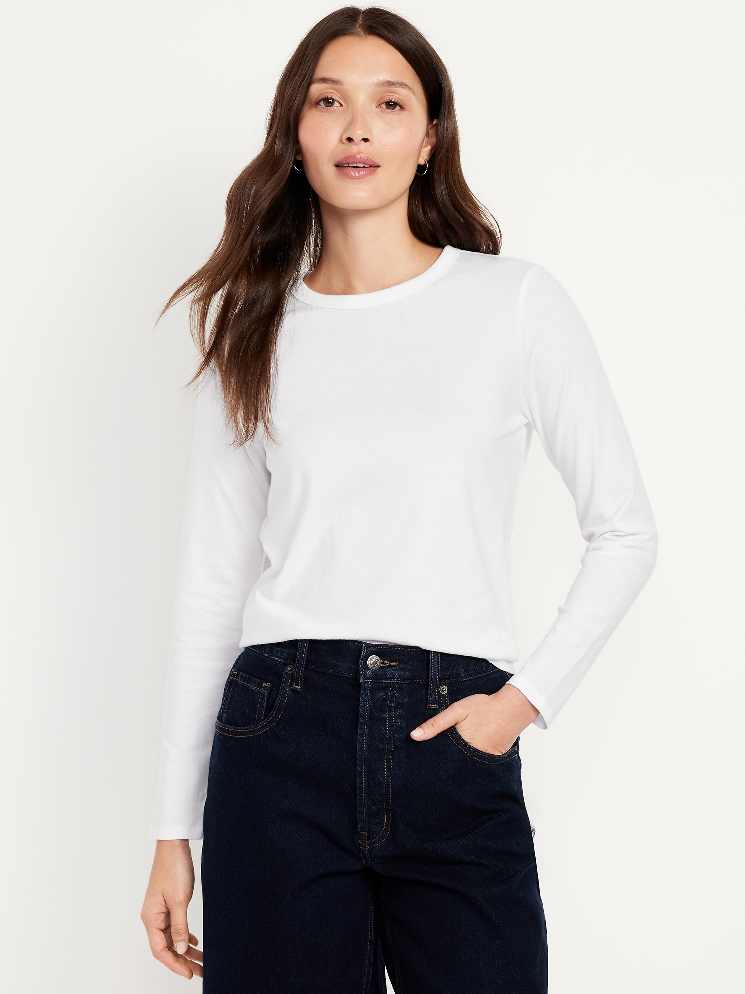 カットソー(長袖/七分) LONG SLEEVE HEM RIB TEE (NAVY) 2xl 5158-Navy-6-PC55LSNavyFlatBack