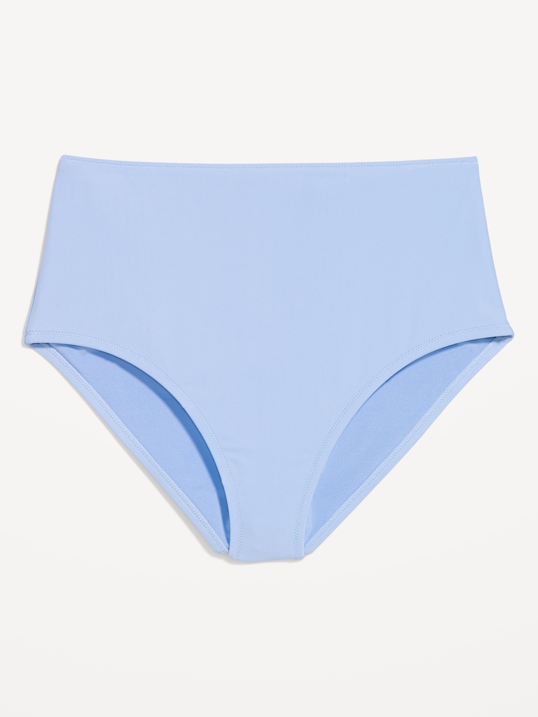 Matte High-Waisted Bikini Swim Bottoms