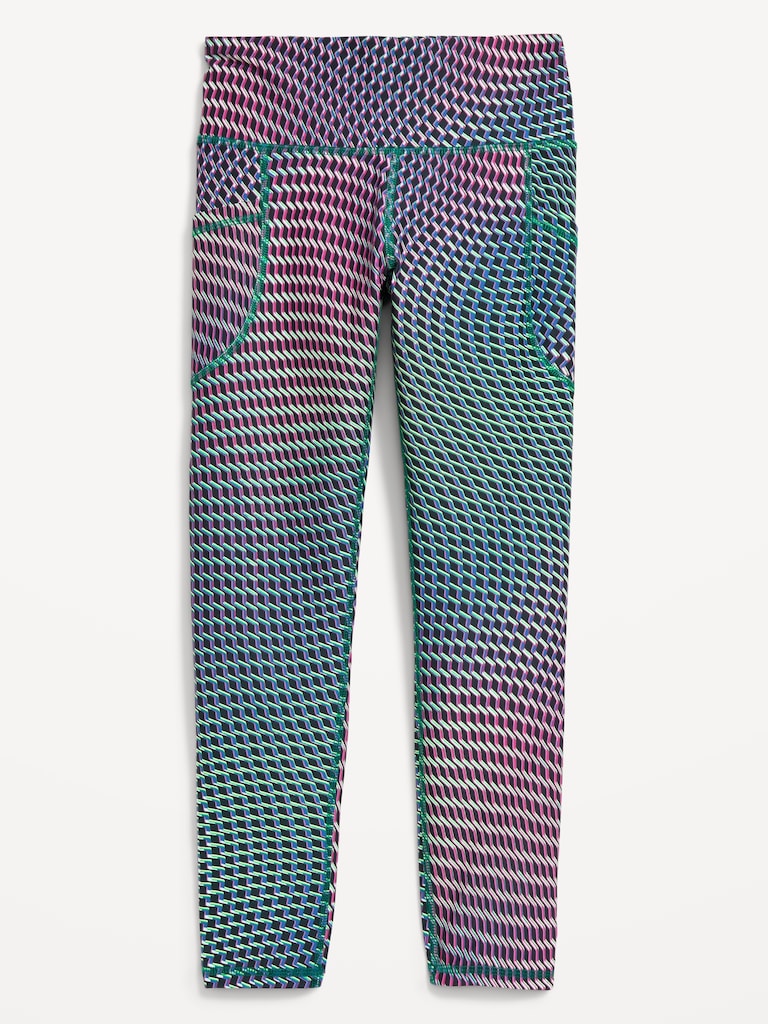 High-Waisted PowerSoft 7/8-Length Side-Pocket Leggings for Girls