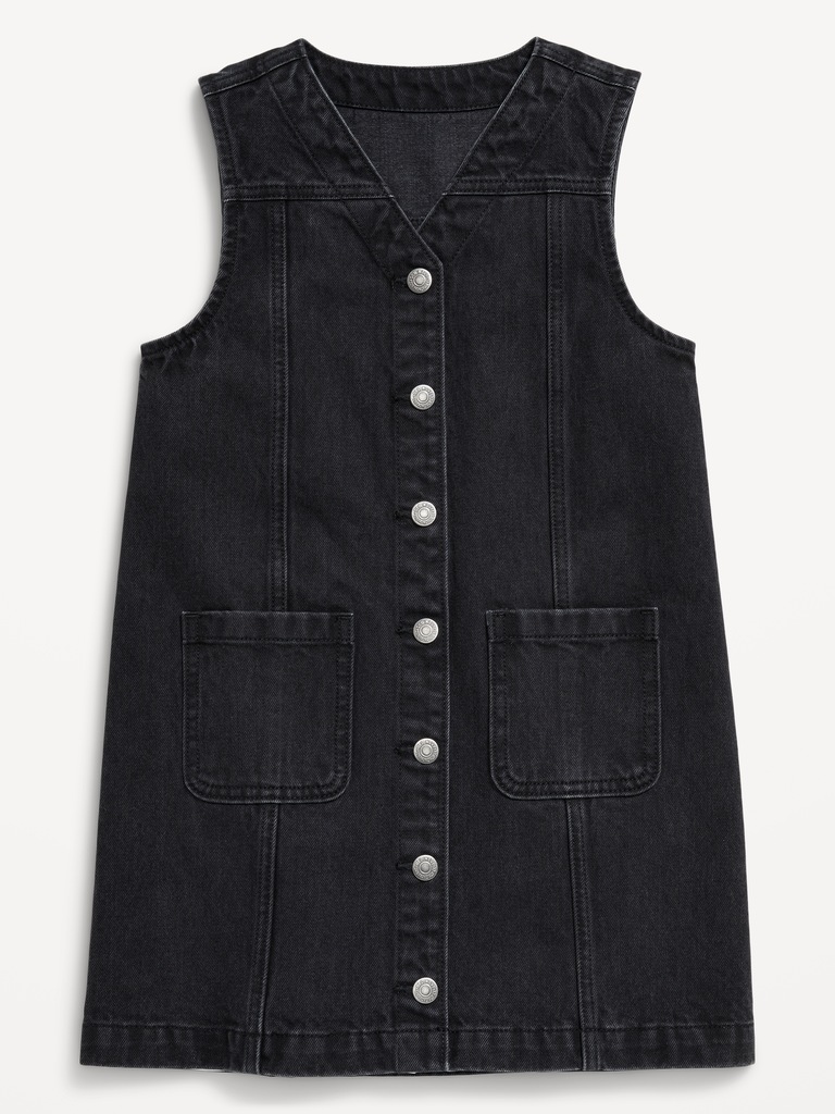 Sleeveless Pocket Jean Dress for Girls