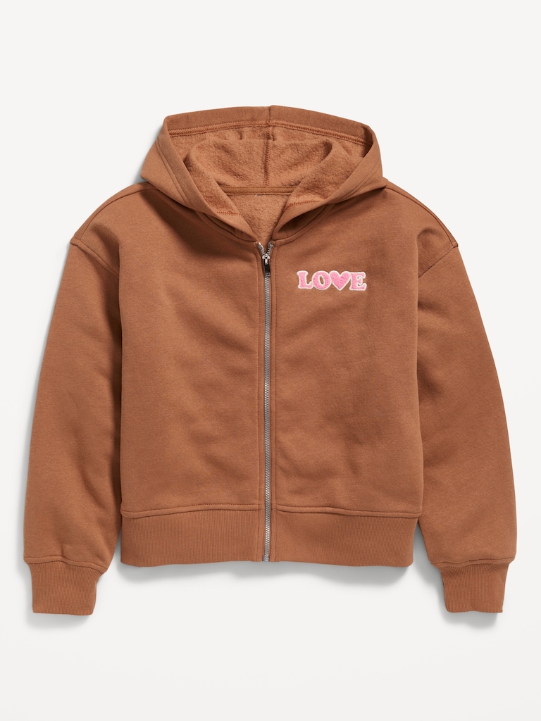 Favorite Fleece Printed Zip-Front Hoodie for Girls