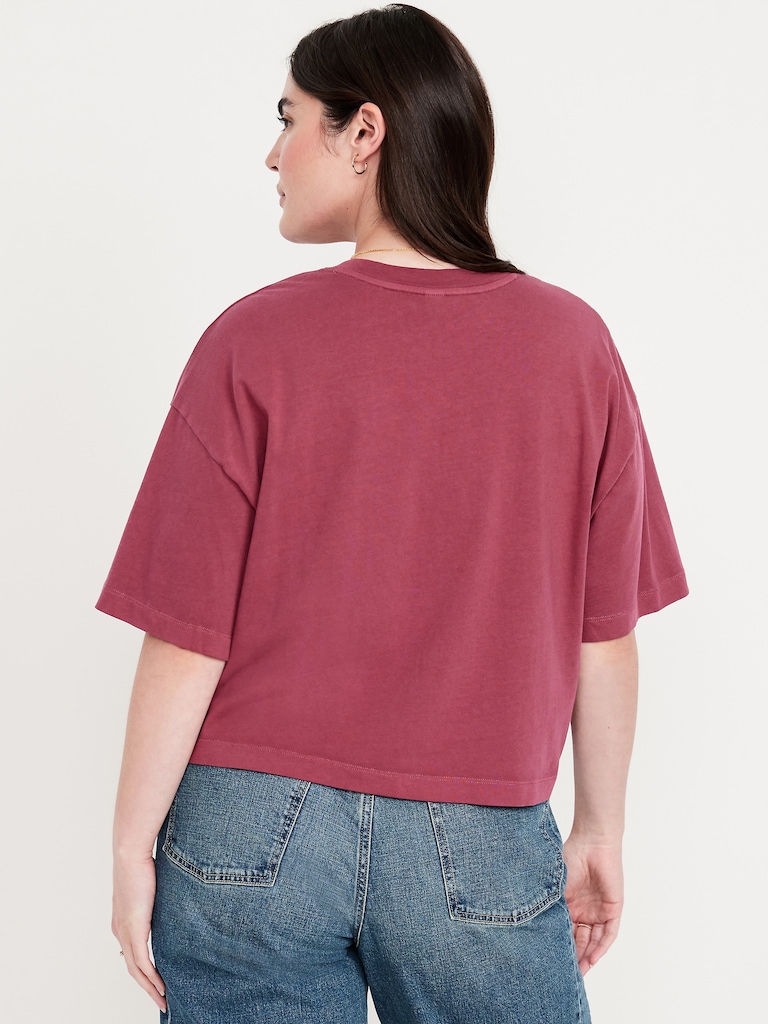 Vintage Crew-Neck Cropped T-Shirt