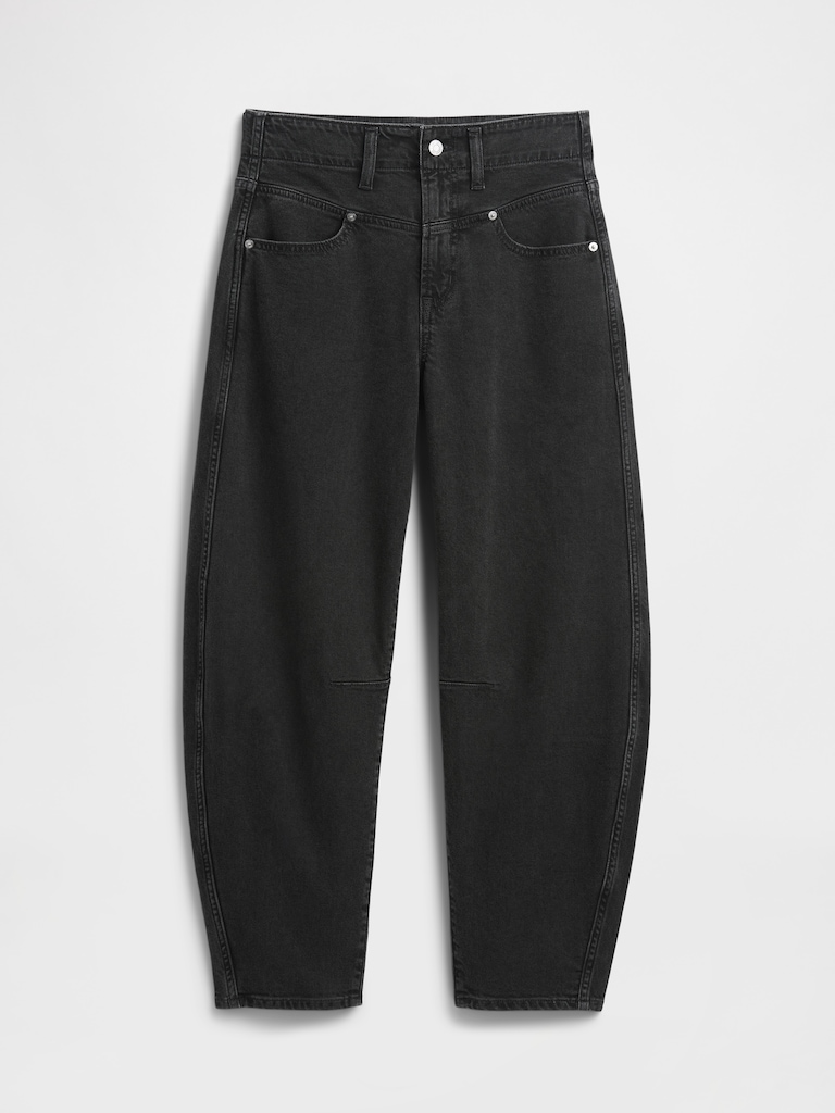 High Rise Barrel Jeans