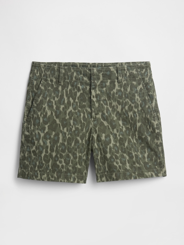 5" Mid Rise Downtown Khaki Shorts