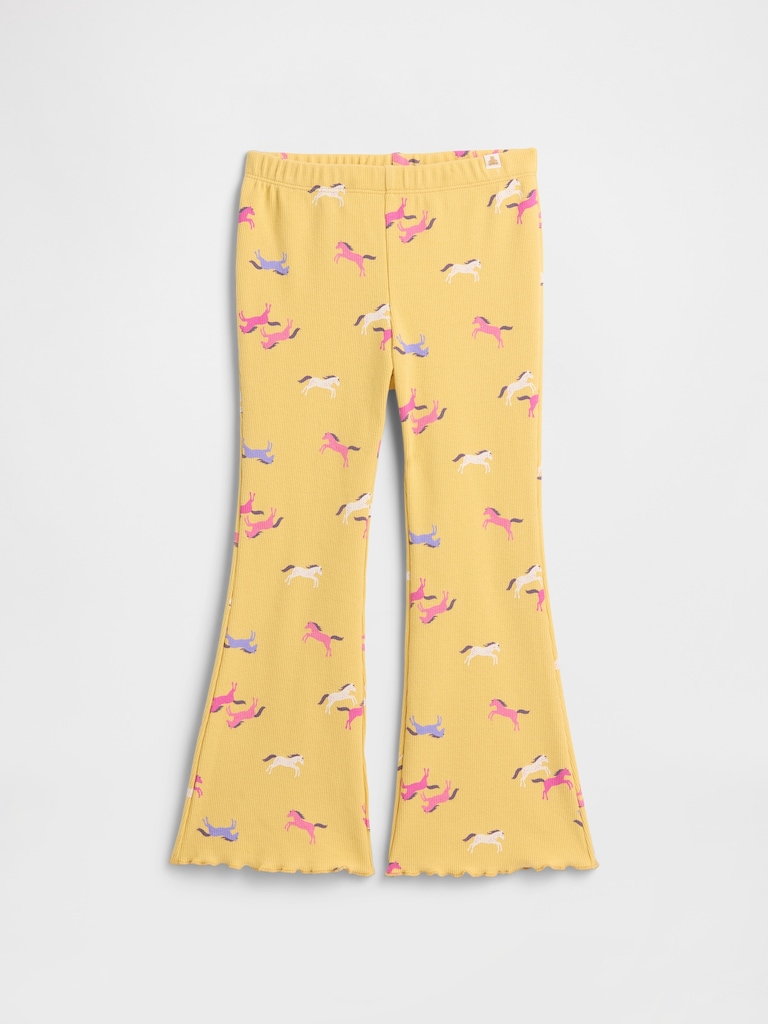 babyGap Ribbed Pull-On Print Flare Leggings
