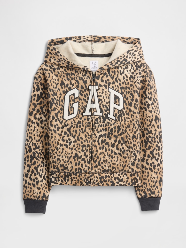 Kids Relaxed Gap Logo Print Zip Hoodie