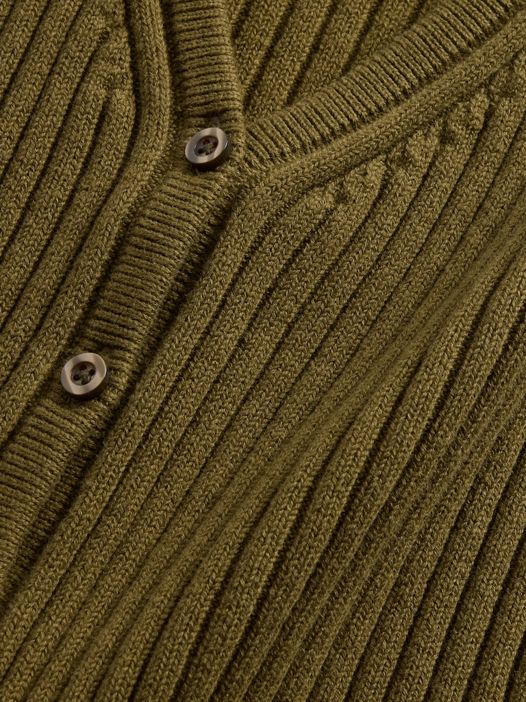 Cropped Rib Cardigan