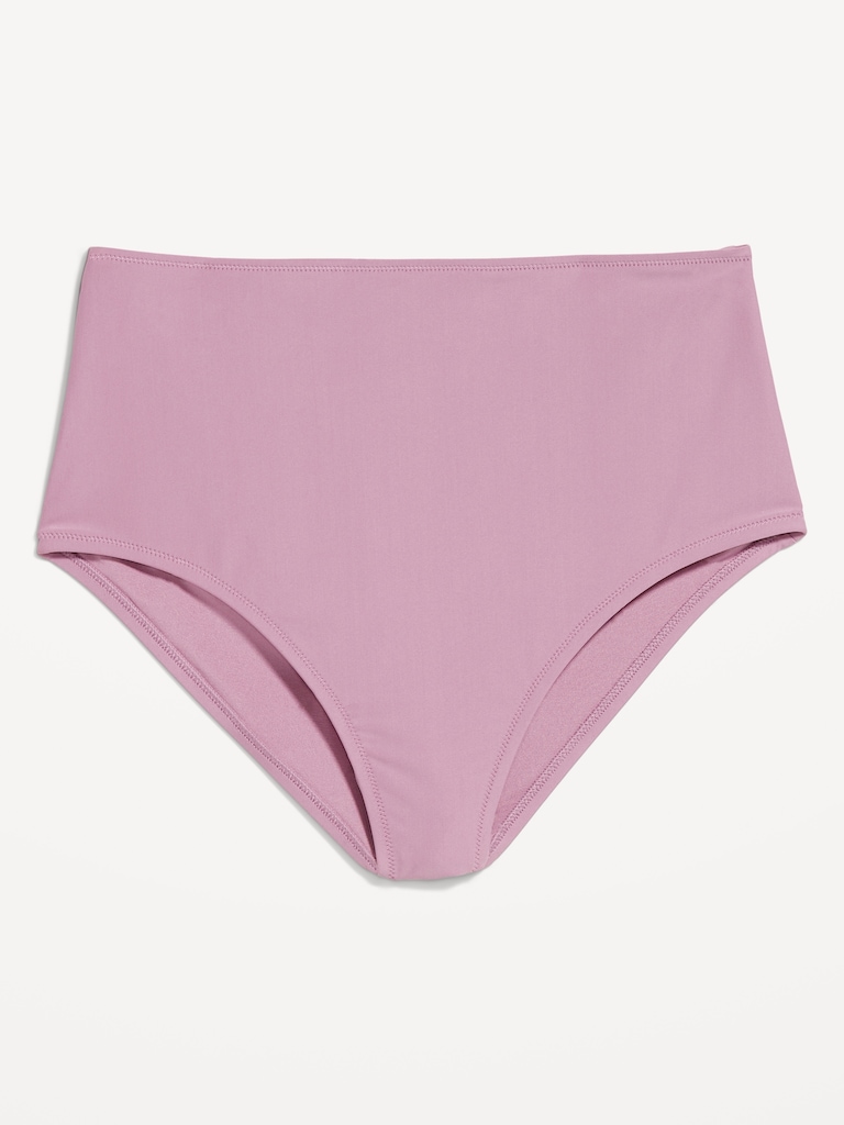 Matte High-Waisted Bikini Swim Bottoms