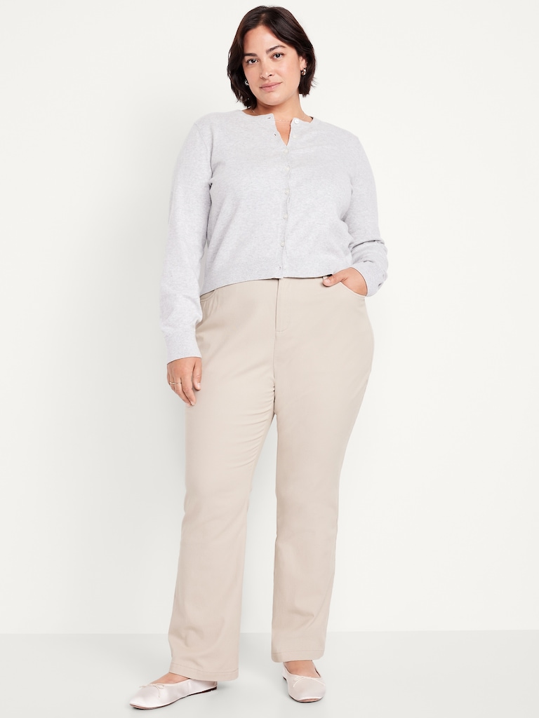 High-Waisted Uniform Boot-Cut Pants
