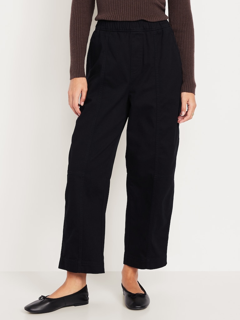 High-Waisted Barrel Ankle Pants