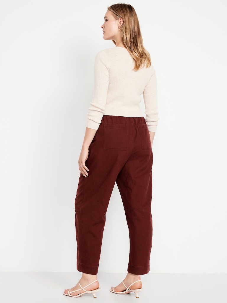 High-Waisted Barrel Ankle Pants