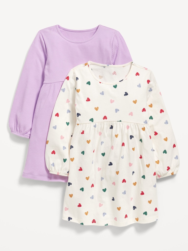 Long-Sleeve Fit and Flare Dress 2-Pack for Toddler Girls