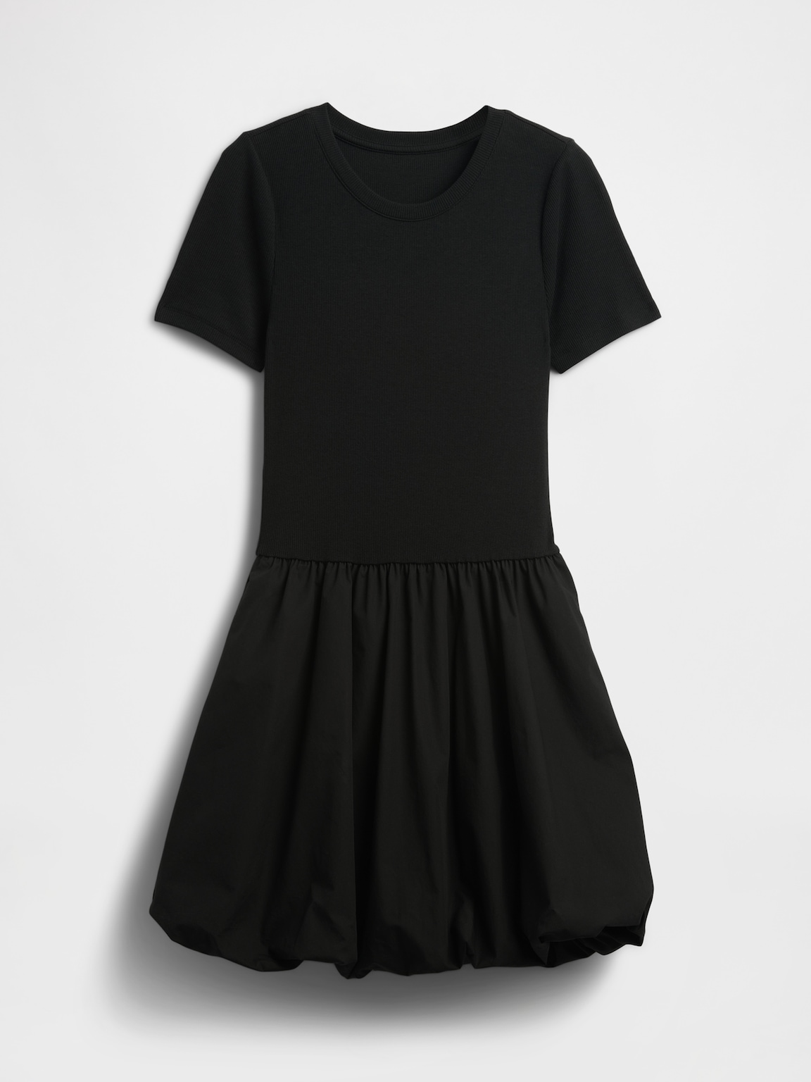 Modern Mixed Media Bubble Mini Dress