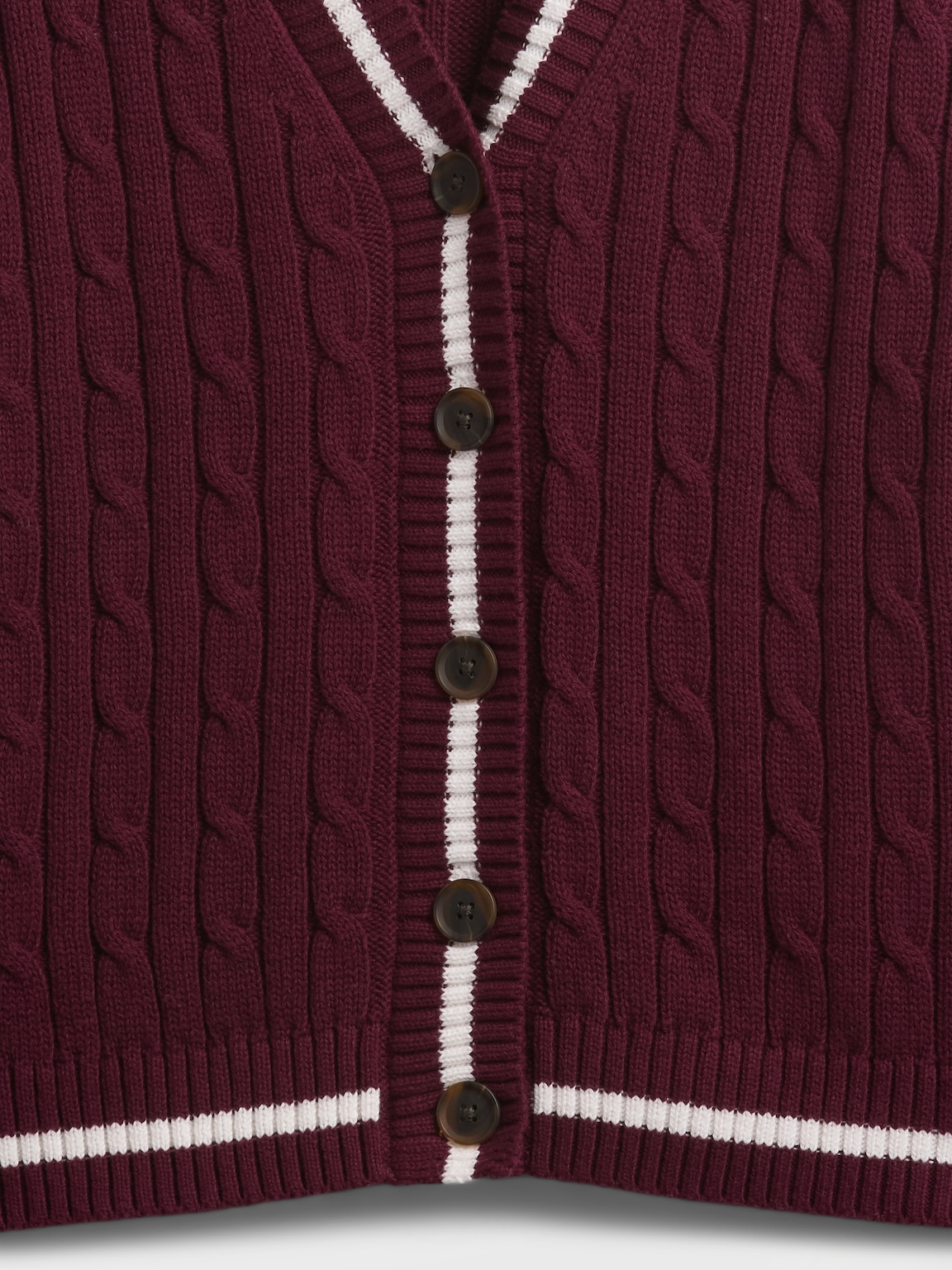 100% Cotton Cable-Knit Cardigan