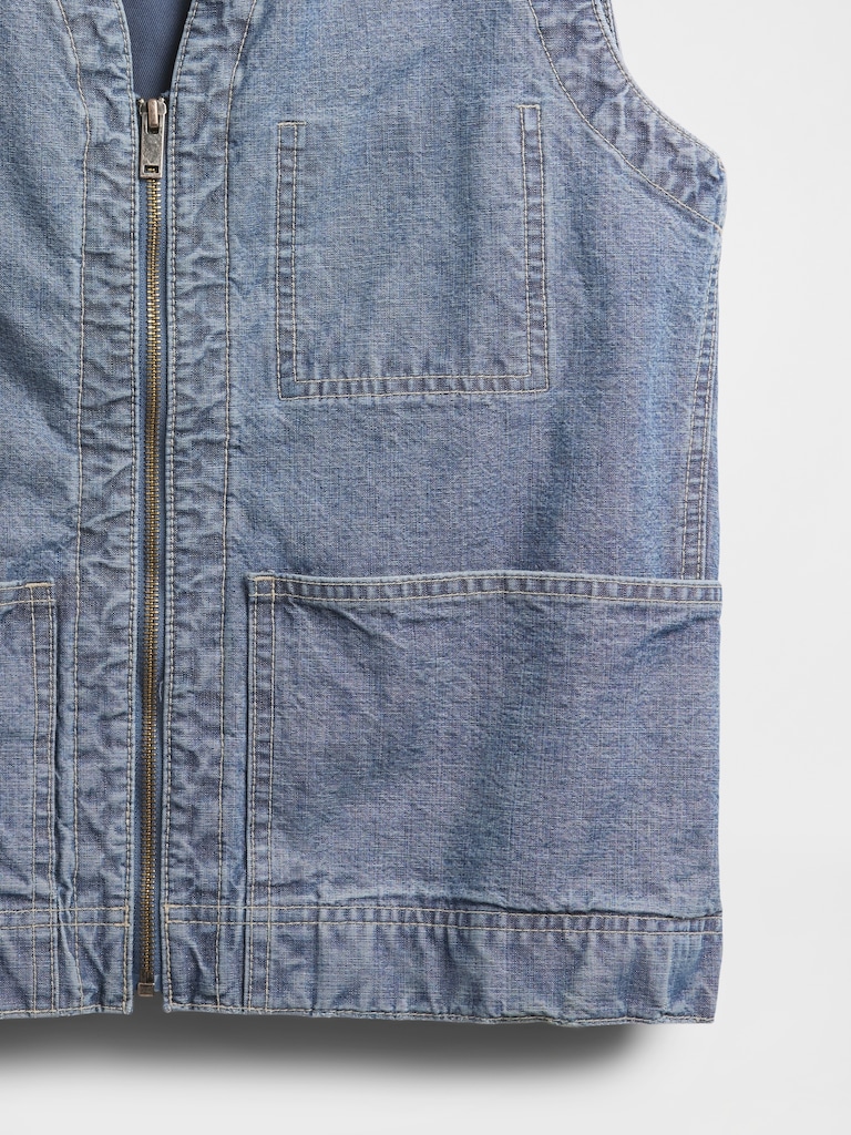 Heavyweight Denim Utility Vest
