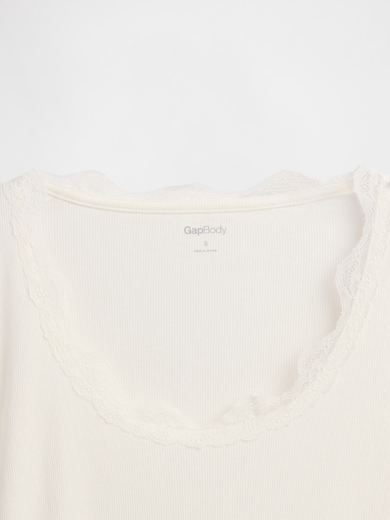 Mini Rib Lace-Trim PJ Top