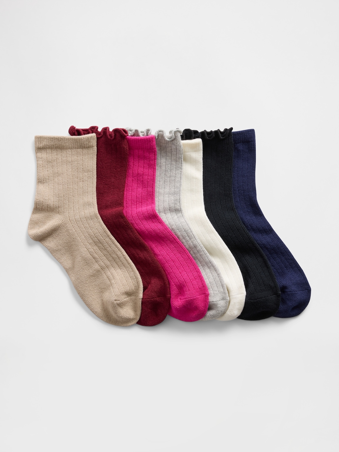 Kids Rib Crew Socks (7-Pack)