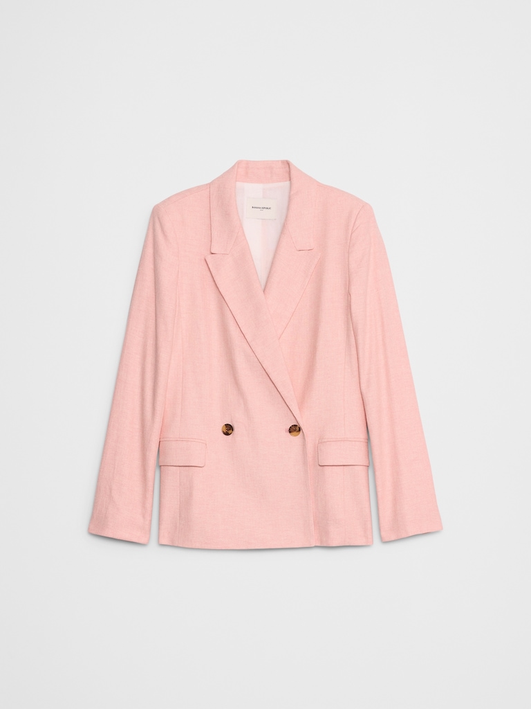 Linen-Blend Boyfriend Blazer