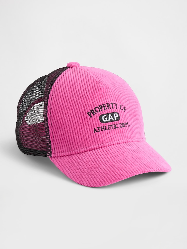 Kids Corduroy Logo Trucker Hat