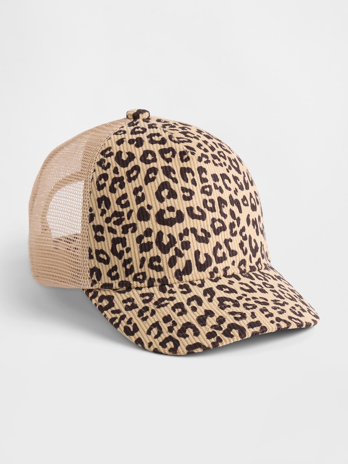 Kids Leopard Corduroy Trucker Hat