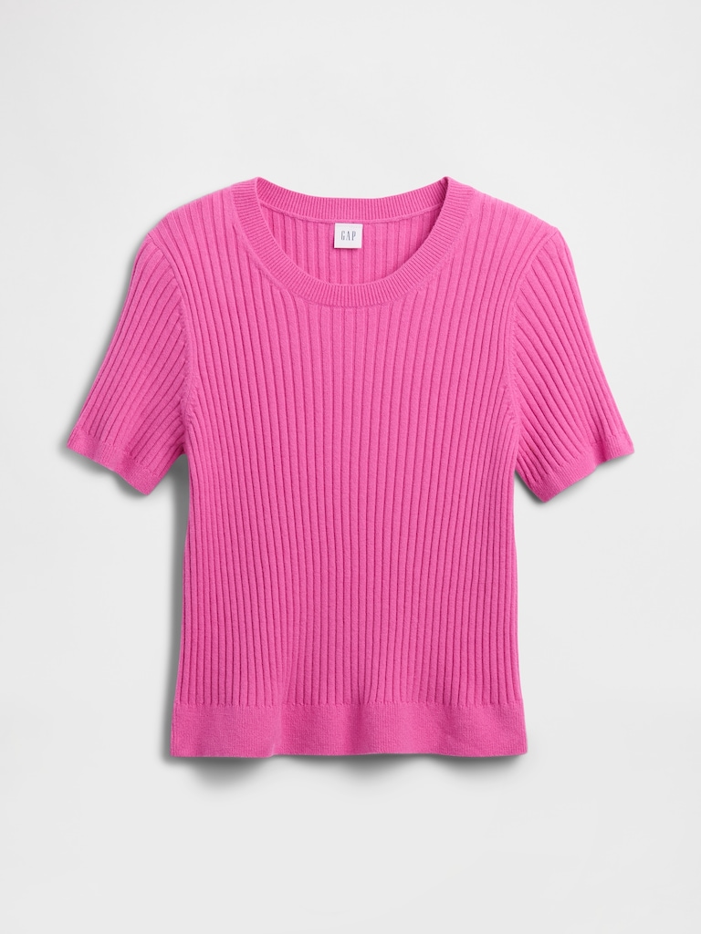CashSoft Ribbed Crewneck T-Shirt