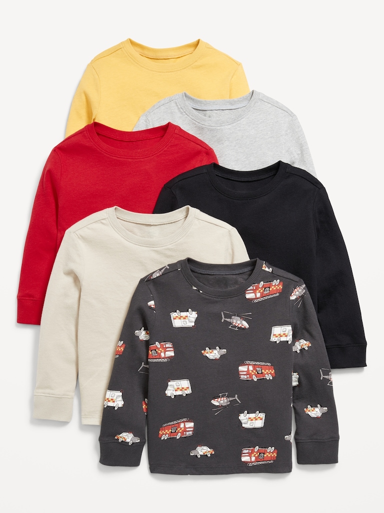 Long-Sleeve T-Shirt 6-Pack for Toddler Boys