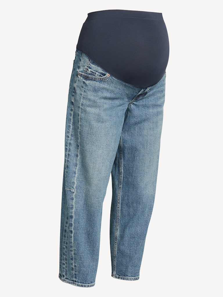 Maternity Full Panel Barrel Ankle Jeans
