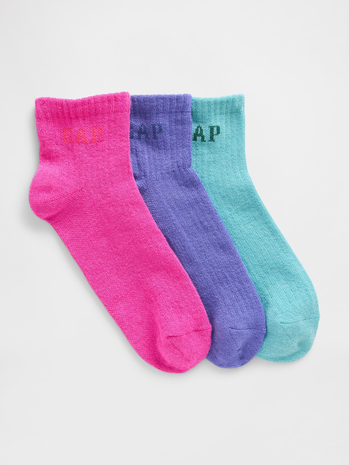Kids Gap Logo Quarter Crew Socks (3-Pack)