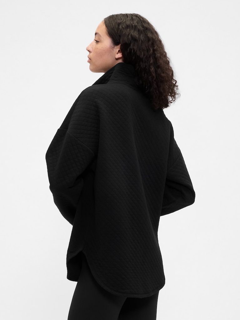 GapFit Oversized Quilted Quarter-Zip Jacket