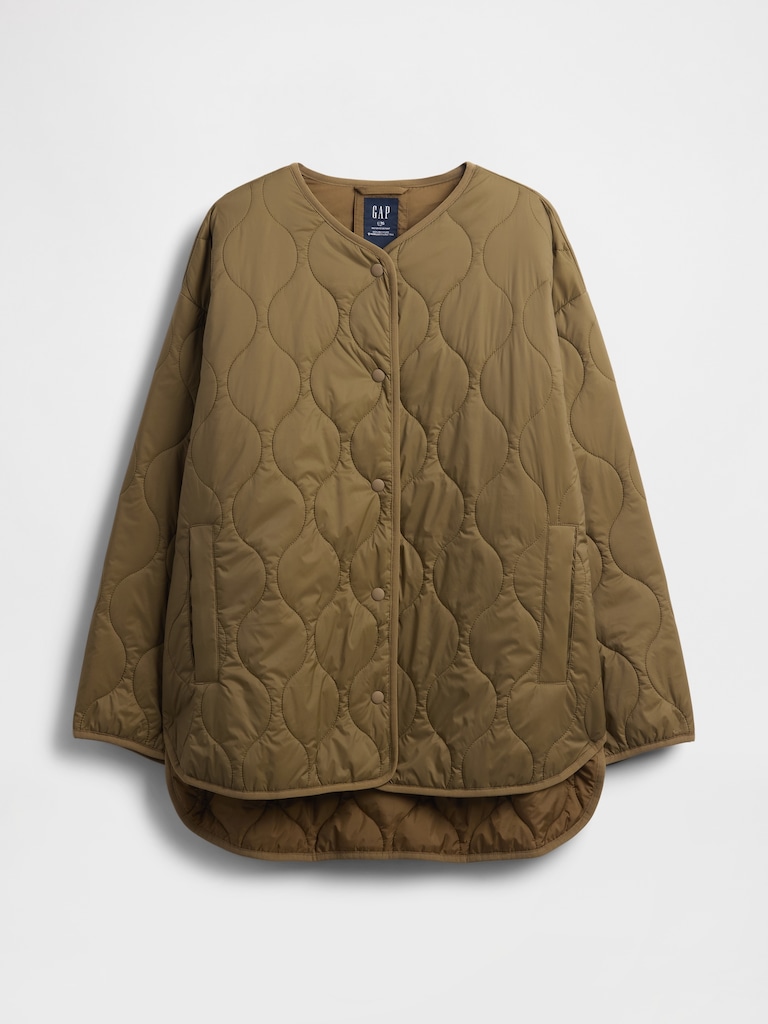 Recycled Lightweight Oversized Quilted Liner Jacket