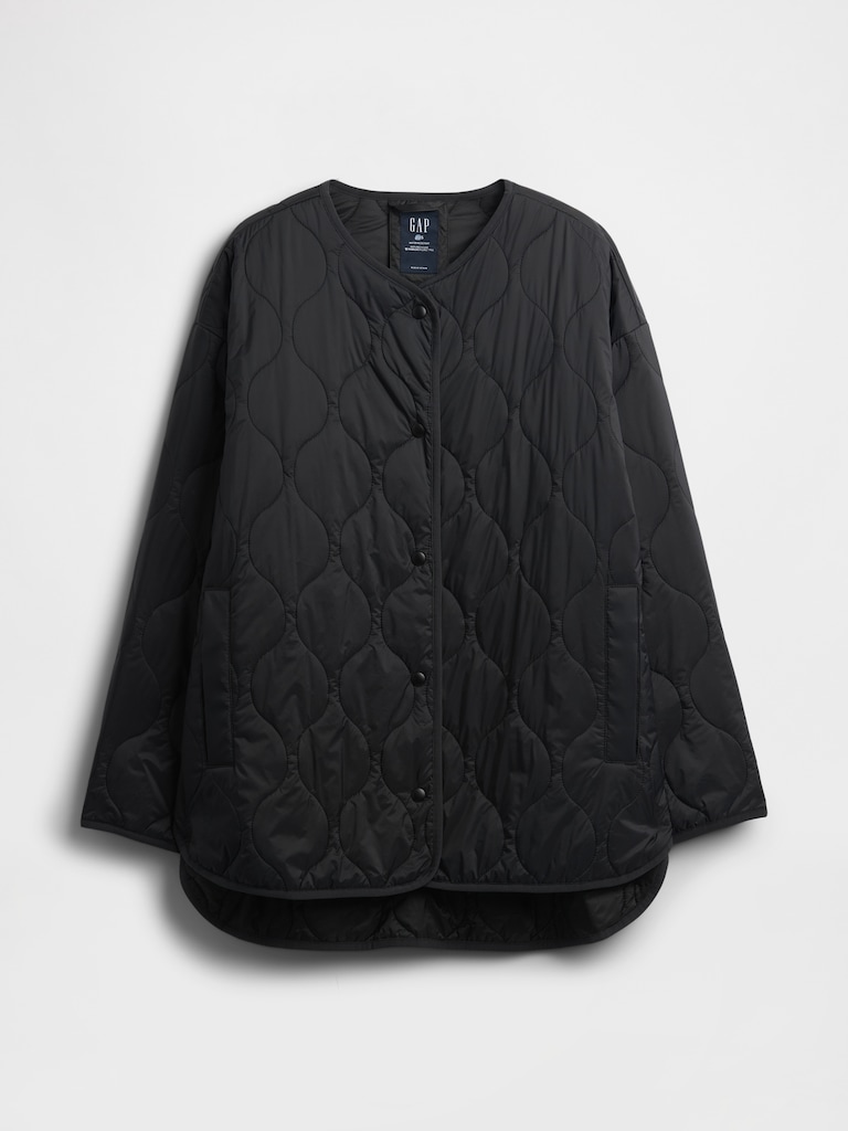 Recycled Lightweight Oversized Quilted Liner Jacket