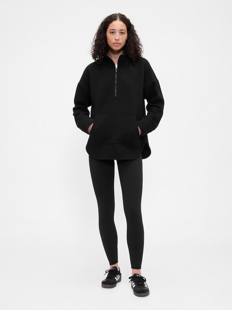 GapFit Oversized Quilted Quarter-Zip Jacket