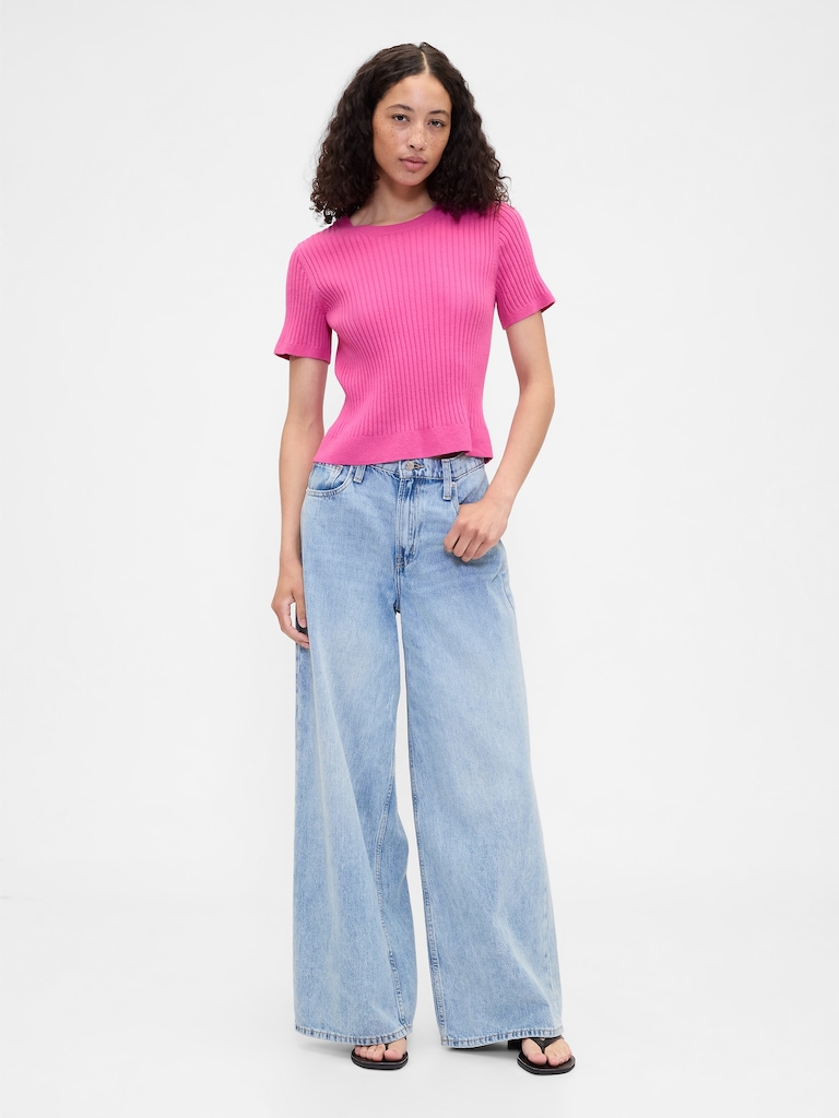 CashSoft Ribbed Crewneck T-Shirt