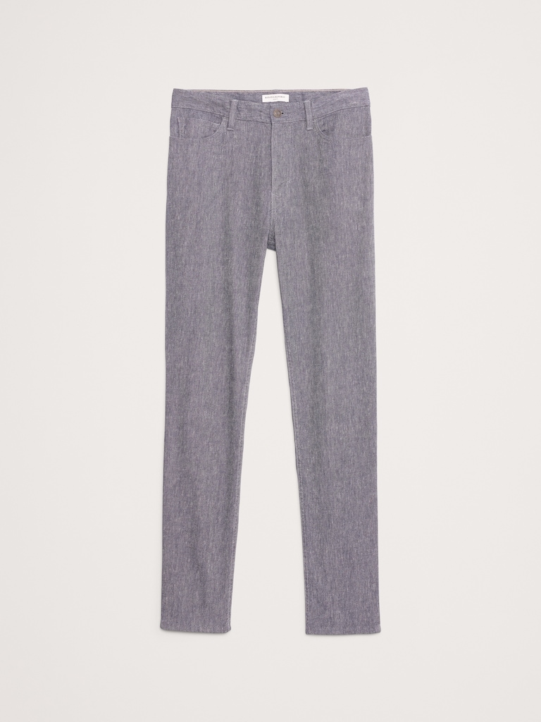 Slim Heathered Linen-Cotton Traveler Pant